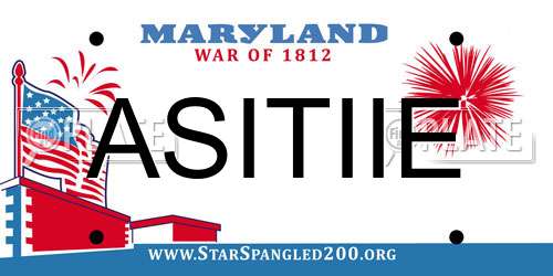 ASITIIE Maryland License Plate