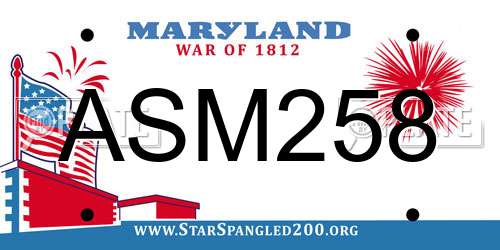 ASM258 Maryland License Plate