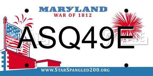 ASQ49E Maryland License Plate