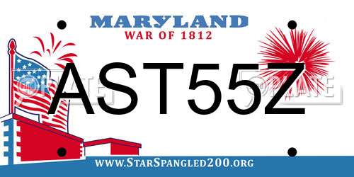 AST55Z Maryland License Plate