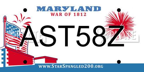 AST58Z Maryland License Plate