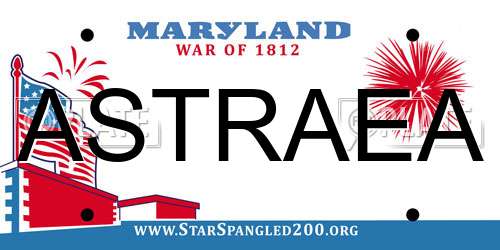 ASTRAEA Maryland License Plate