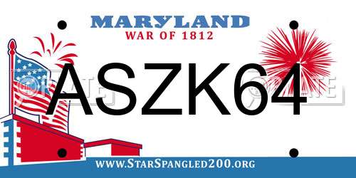 ASZK64 Maryland License Plate