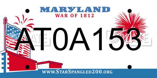 AT0A153 Maryland License Plate