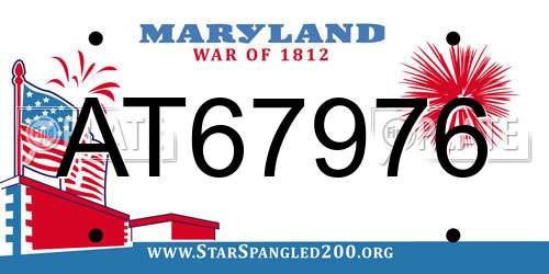 AT67976 Maryland License Plate