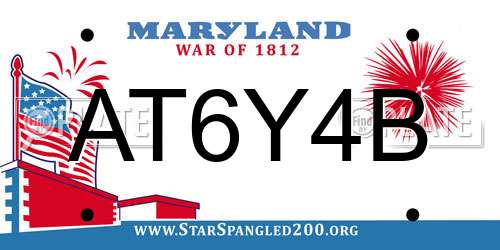 AT6Y4B Maryland License Plate