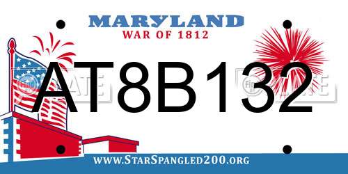 AT8B132 Maryland License Plate