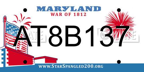 AT8B137 Maryland License Plate