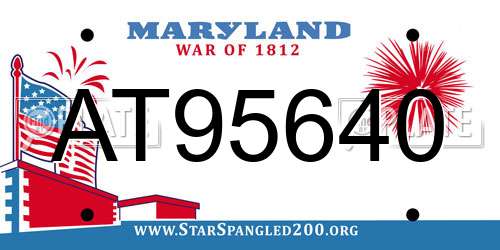 AT95640 Maryland License Plate
