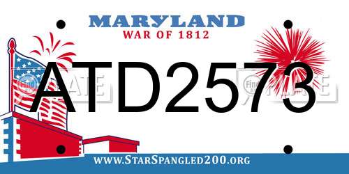 ATD2573 Maryland License Plate