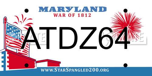 ATDZ64 Maryland License Plate