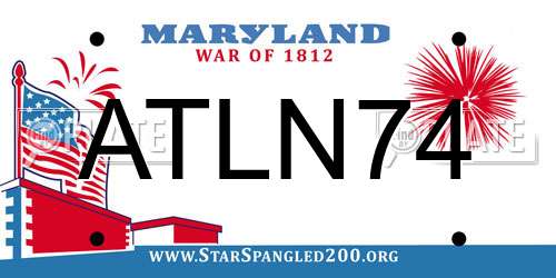 ATLN74 Maryland License Plate