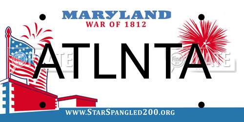 ATLNTA Maryland License Plate