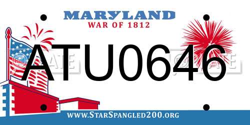 ATU0646 Maryland License Plate