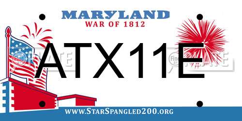 ATX11E Maryland License Plate