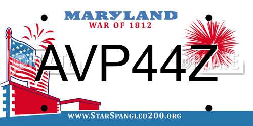 AVP44Z Maryland License Plate