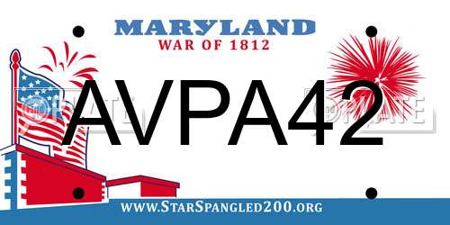 AVPA42 Maryland License Plate