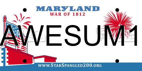 AWESUM1 Maryland License Plate