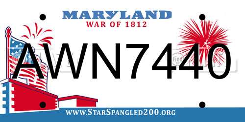 AWN7440 Maryland License Plate