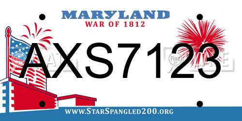 AXS7123 Maryland License Plate