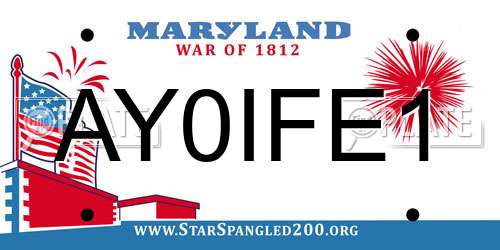 AY0IFE1 Maryland License Plate