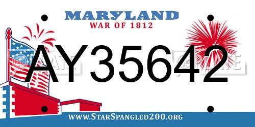 AY35642 Maryland License Plate