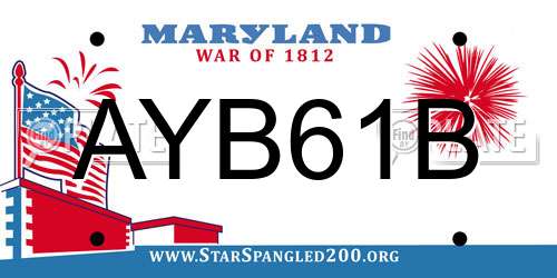 AYB61B Maryland License Plate