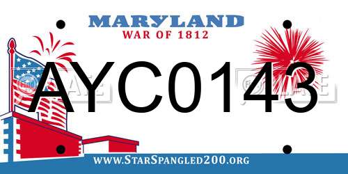 AYC0143 Maryland License Plate