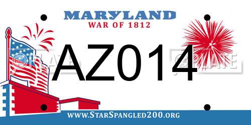AZ014 Maryland License Plate