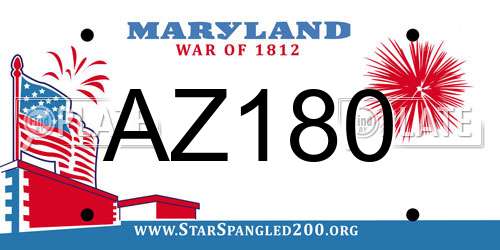 AZ180 Maryland License Plate