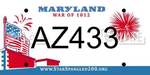 AZ433 Maryland License Plate