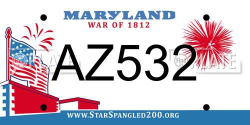 AZ532 Maryland License Plate