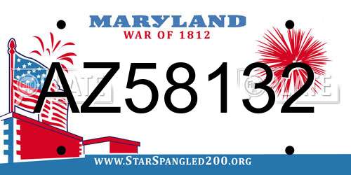 AZ58132 Maryland License Plate