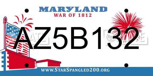 AZ5B132 Maryland License Plate