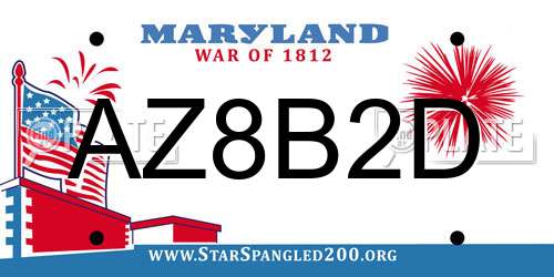 AZ8B2D Maryland License Plate