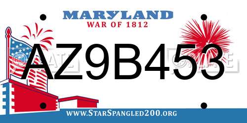 AZ9B453 Maryland License Plate