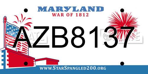 AZB8137 Maryland License Plate