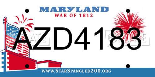 AZD4183 Maryland License Plate