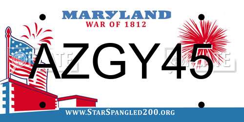 AZGY45 Maryland License Plate