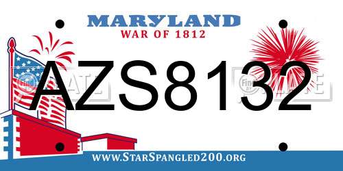 AZS8132 Maryland License Plate