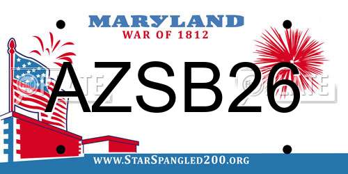 AZSB26 Maryland License Plate
