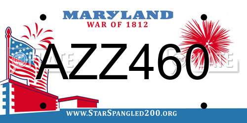 AZZ460 Maryland License Plate