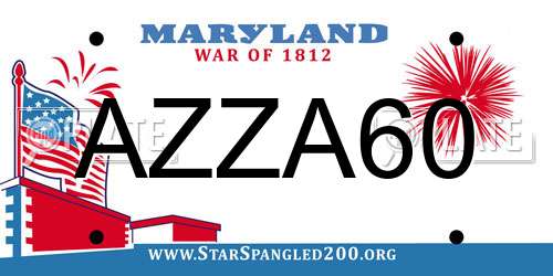 AZZA60 Maryland License Plate