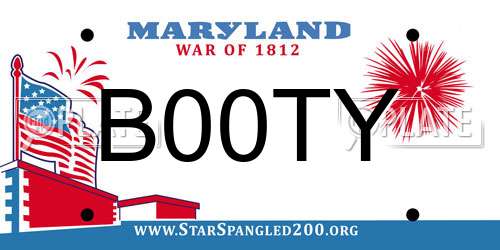 B00TY Maryland License Plate
