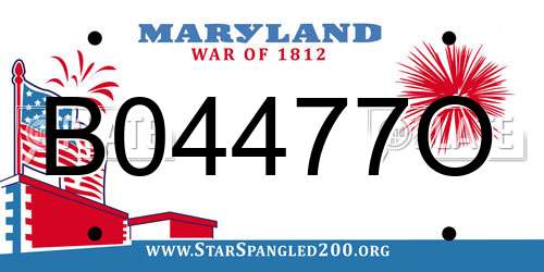 B04477O Maryland License Plate