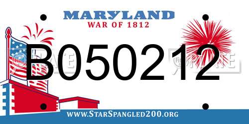 B050212 Maryland License Plate