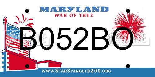B052BO Maryland License Plate