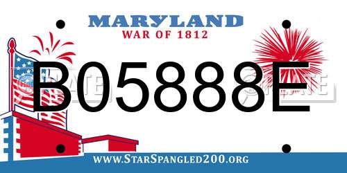 B05888E Maryland License Plate