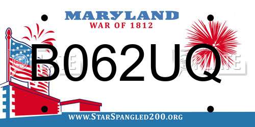 B062UQ Maryland License Plate