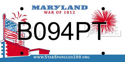 B094PT Maryland License Plate